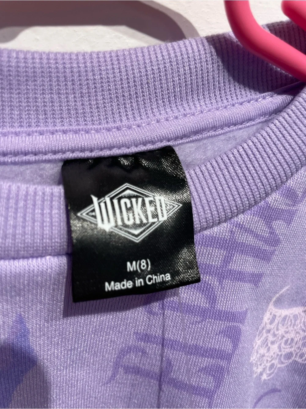 Wicked Girls Icons Printed Crewneck Fleece Sweatshirt Purple (8) Medium NWT